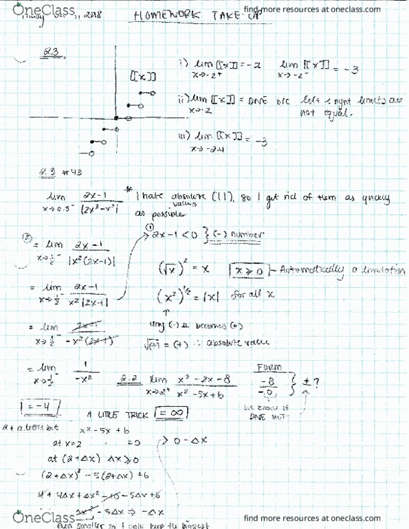 Calculus 1000A/B Lecture 18: 2.2, 2.3, 2.6 Homework Take-Up cover image