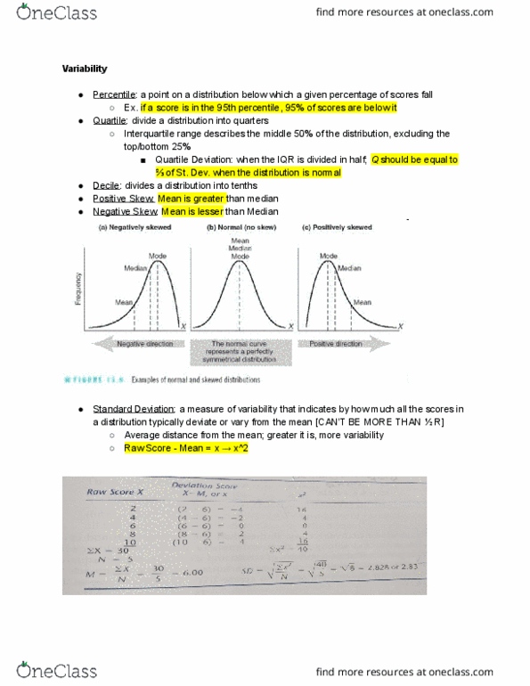 01:830:200 Lecture Notes - Lecture 2: Interquartile Range, Quartile, Percentile thumbnail