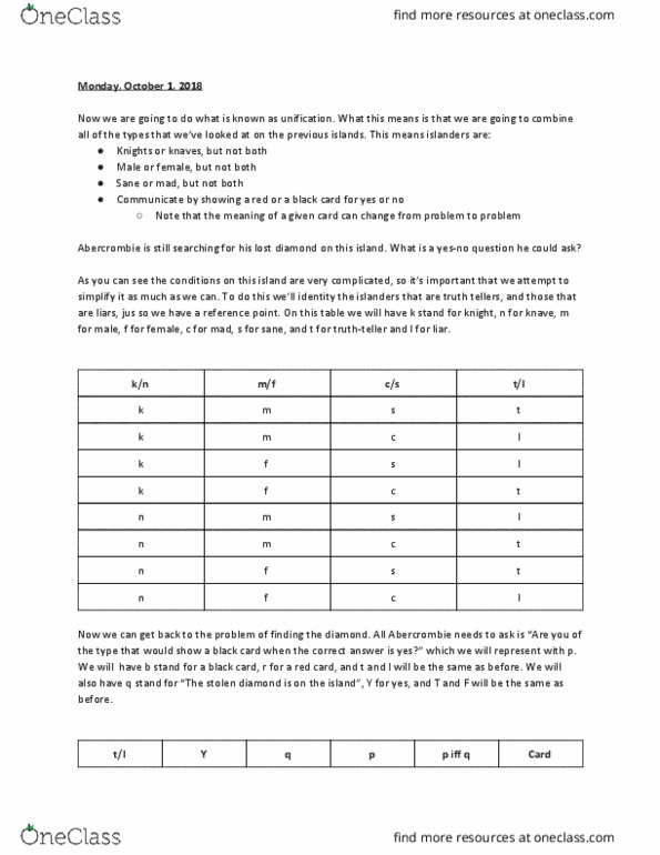 PHIL120 Lecture Notes - Lecture 11: Formal Language, If And Only If, Truth Function thumbnail