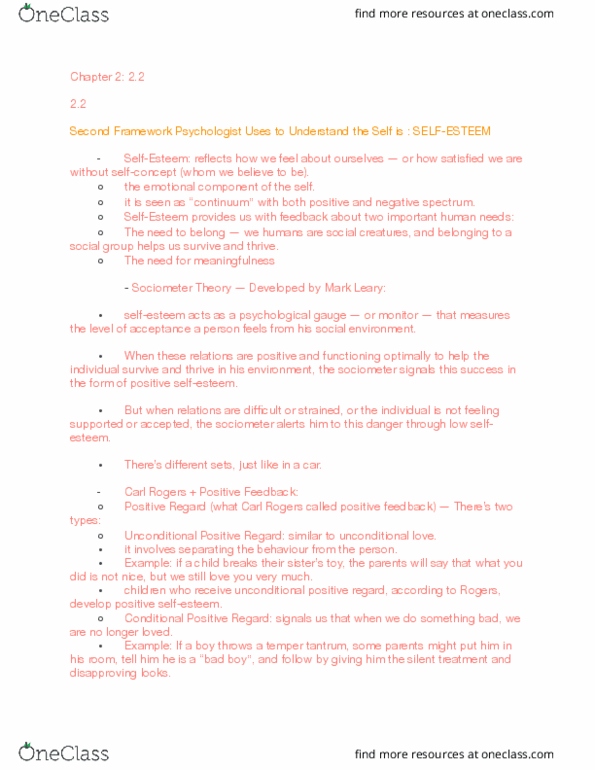 PSYCO347 Chapter Notes - Chapter 2.2: Mark Leary, Silent Treatment, Tantrum thumbnail