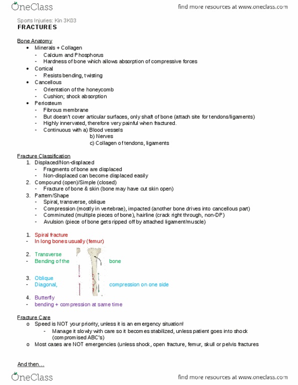 KINESIOL 3K03 Lecture Notes - Deep Vein Thrombosis, Spiral Fracture, Combined Oral Contraceptive Pill thumbnail