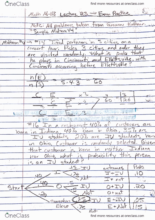 MATH-M 118 Lecture 23: Lecture 23: Midterm Exam Review cover image