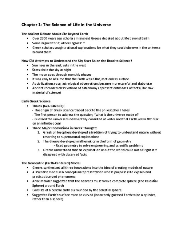 Astronomy 2021A/B Chapter 1-11: UWO 2021 Astronomy (Intelligent Life and the Universe) CHAPTER 1-11 Textbook Notes thumbnail