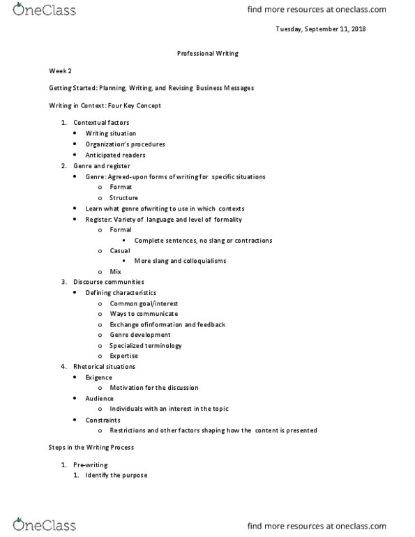 CMST 3WR3 Lecture Notes - Lecture 2: Business Communication, Collaborative Software, Proofreading thumbnail