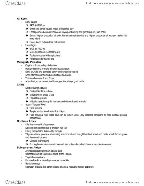 ANTH100 Lecture Notes - Mehrgarh, Cassava, Quinoa thumbnail
