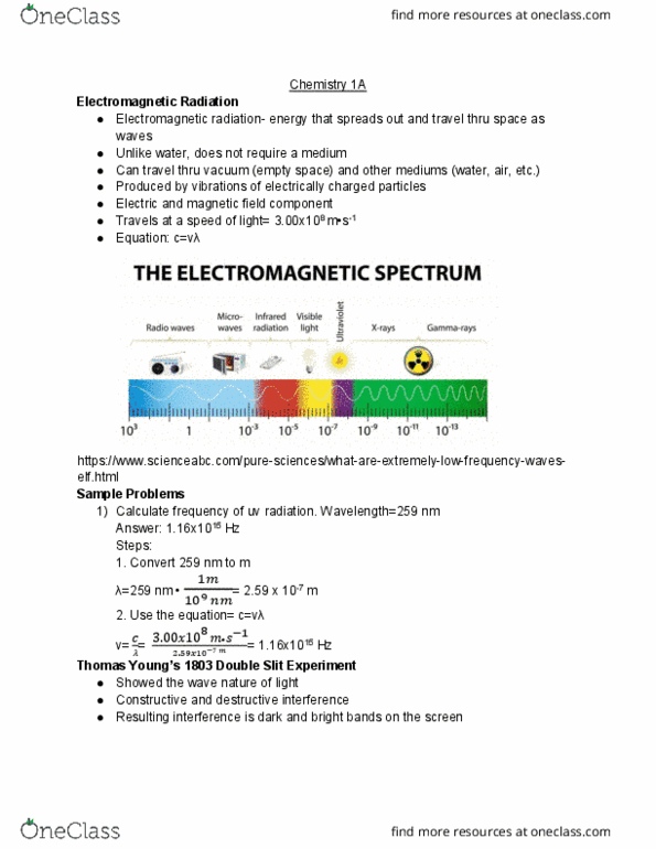 CHEM 1A Lecture 6: 40020-6- Electromagnetic Radiation cover image
