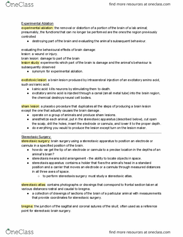 PSYCH261 Chapter Notes - Chapter 5: Stereotactic Surgery, Transmission Electron Microscopy, Coronal Suture thumbnail