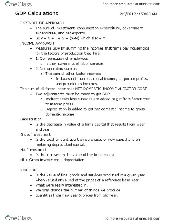 ECON 1202 Lecture Notes - Lecture 3: Factor Cost, Operating Surplus, European Cooperation In Science And Technology thumbnail