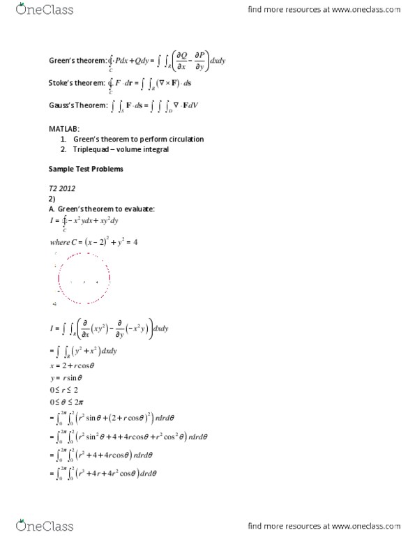 COMMERCE 2MA3 Lecture Notes - Volume Integral, Matlab thumbnail