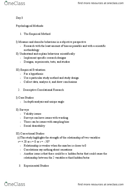 PSYC 1010 Lecture Notes - Lecture 3: Dependent And Independent Variables thumbnail