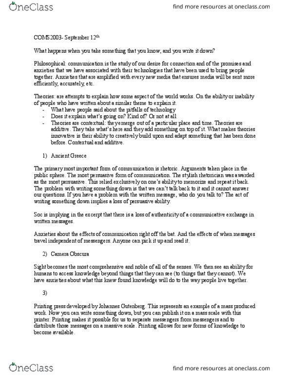 COMS 2003 Lecture Notes - Lecture 1: Johannes Gutenberg thumbnail