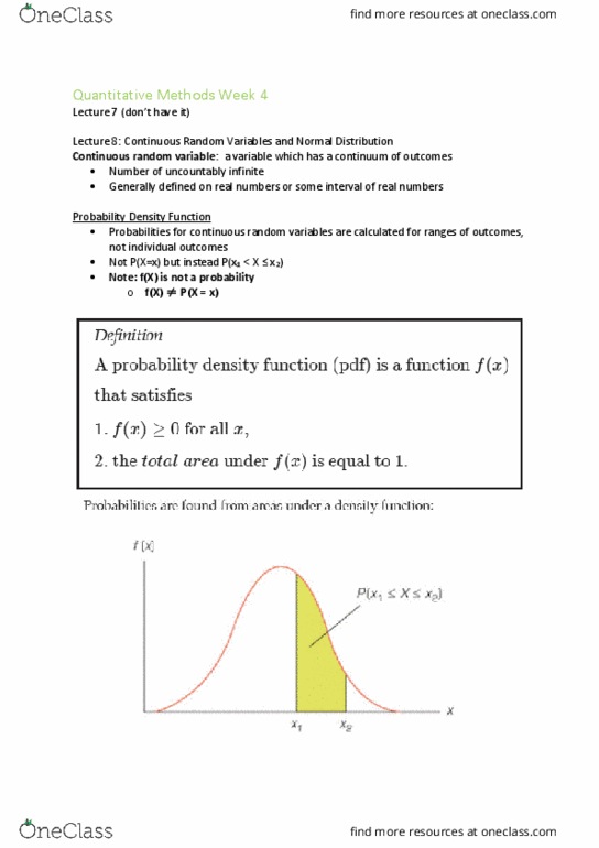 ECON10005 Lecture Notes - Lecture 4: Probability Distribution, Uncountable Set, Random Variable thumbnail