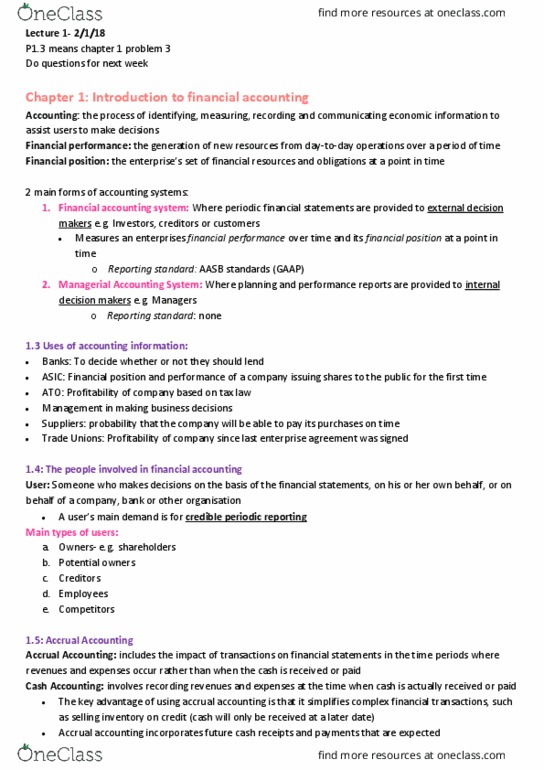 ACCT1501 Chapter All chapters: Zoe's HD Accounting 1501 notes-comprehensive thumbnail