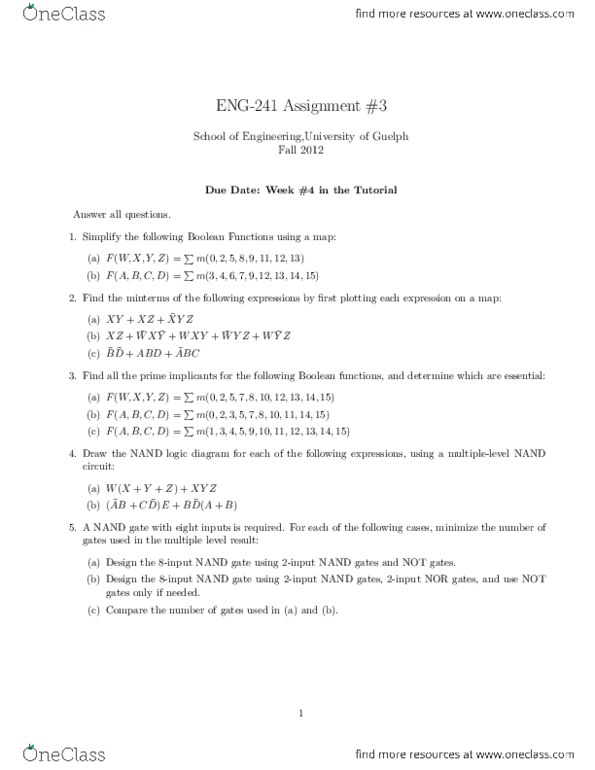 ENGG 2410 Lecture Notes - Implicant, Abc Me, Due Date thumbnail