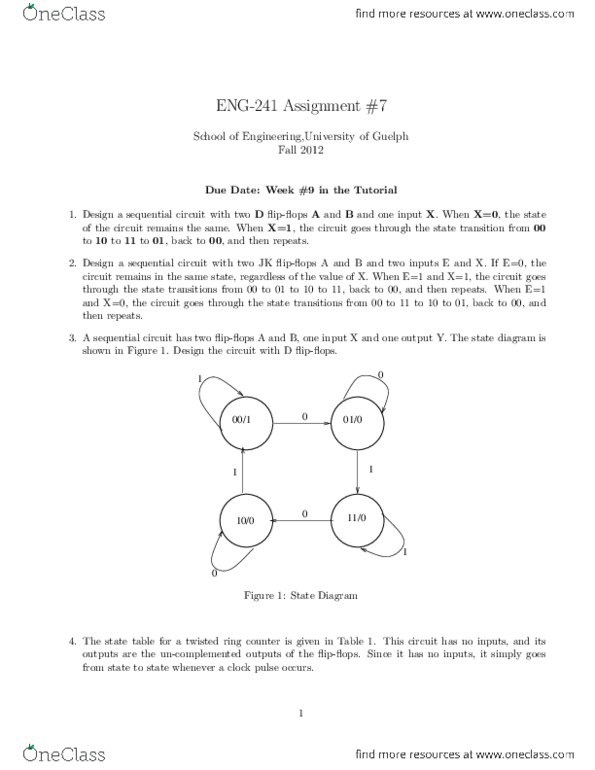 ENGG 2410 Lecture Notes - Sequential Logic, Due Date, Ring Counter thumbnail