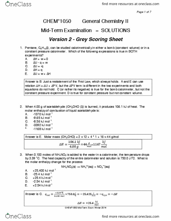 CHEM 1040 Lecture Notes - Lecture 2: Hydrazine, Molar Mass, Joule thumbnail