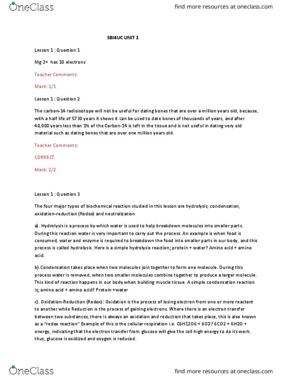 CHEM 1040 Lecture Notes - Lecture 8: Amine, Cellular Respiration, Hydrolysis thumbnail