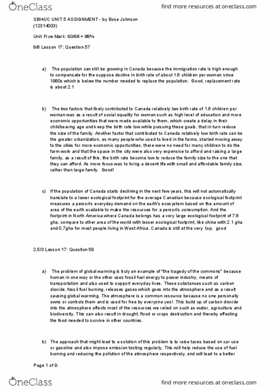 CHEM 1040 Lecture Notes - Lecture 8: Canadian International Development Agency, Ecological Footprint, Oil Spill thumbnail