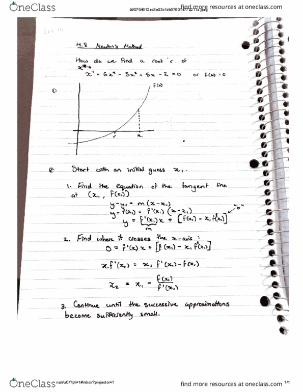 MATH 1ZA3 Lecture 10: Newton's Method cover image