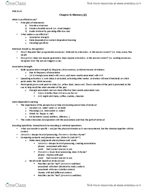 PSYCH 2H03 Lecture Notes - Processing Fluency, Free Recall, Problem Solving thumbnail