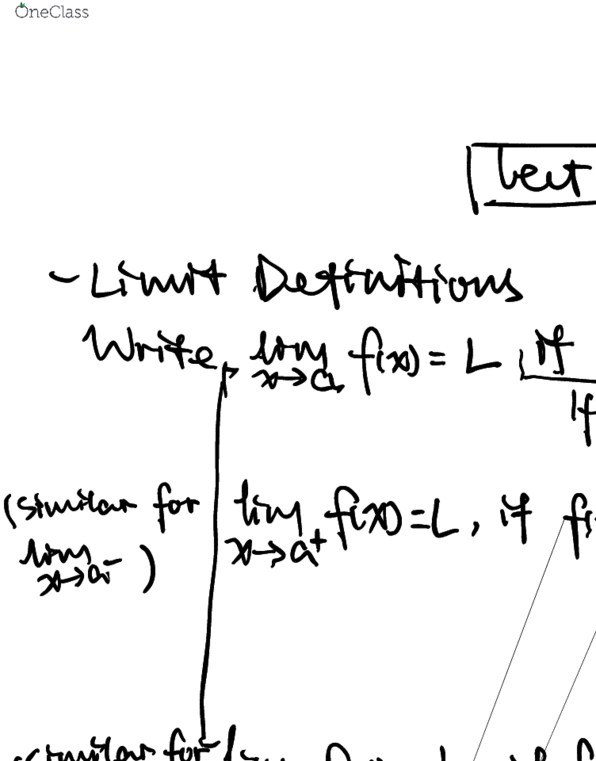 MAT 21A Lecture 7: definition of limit and asymptote cover image