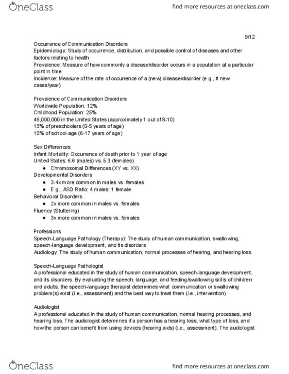 SLHS 1150 Lecture Notes - Lecture 4: Audiology, Hearing Aid, Stuttering thumbnail