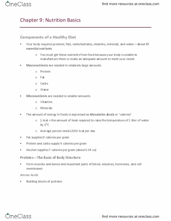 HLT 1353 Chapter Notes - Chapter 9: Whole-Wheat Flour, Glycemic Index, Refined Grains thumbnail