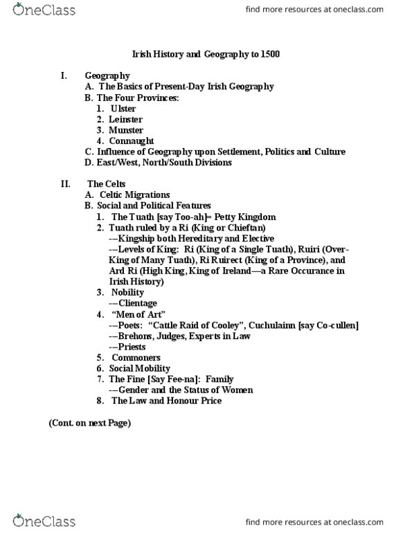 HIST 2220 Lecture Notes - Lecture 1: Early Christianity, Feudalism thumbnail
