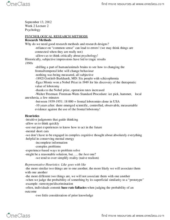 PSY 102 Lecture Notes - Local Anesthesia, Azithromycin thumbnail