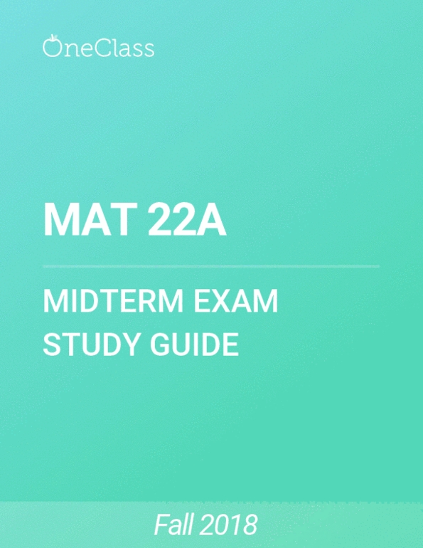 All Educational Materials For Mat 22a At University Of California