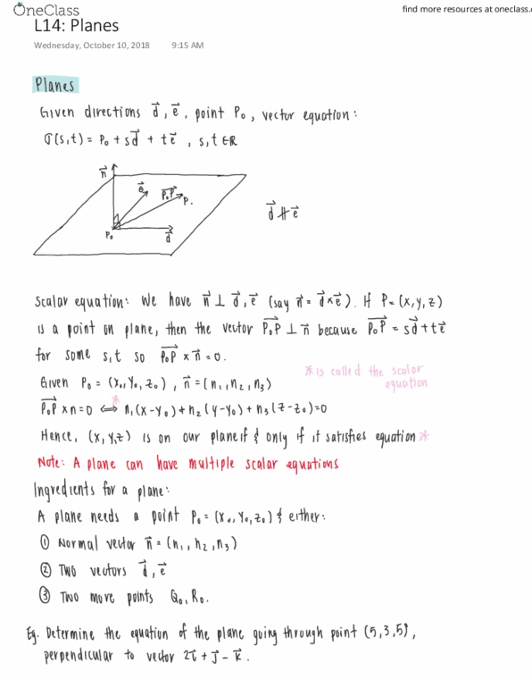 MAT235Y1 Lecture 14: L14: Planes cover image