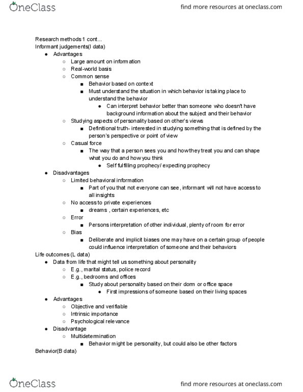 PSY 321 Lecture 1: PSY 321 lec notes 9%2F4 thumbnail