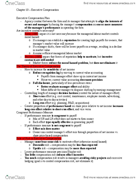 ACTG 4P11 Chapter Notes - Chapter 10: Downside Risk, Risk Compensation, Moral Hazard thumbnail