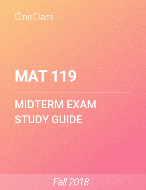 All Educational Materials For Mat 119 At Illinois State University