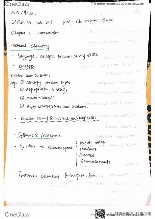 CHEM 1A Lecture 1: Fall 2018 cover image