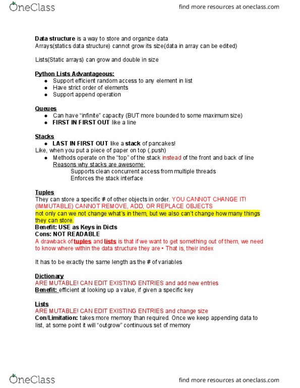 CS 171 Lecture Notes - Lecture 11: Memory Address thumbnail