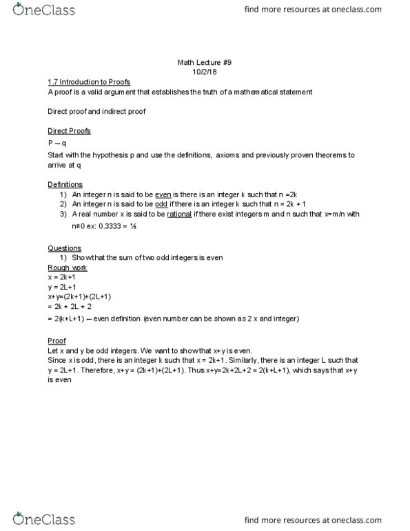 MATH 1P66 Lecture Notes - Lecture 9: Year 2000 Problem cover image