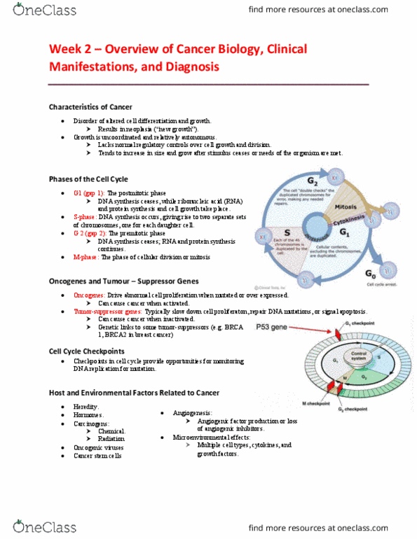 EHR523 Lecture Notes - Lecture 2: Cancer Stem Cell, Exercise Prescription, Brca2 thumbnail