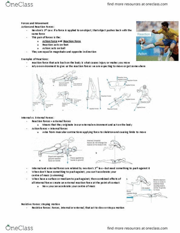 Kinesiology 2241A/B Lecture Notes - Lecture 8: Centripetal Force, Friction, Centrifugal Force thumbnail