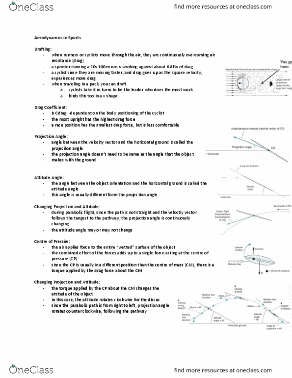 Kinesiology 2241A/B Lecture Notes - Lecture 26: Weightlessness, Drag Coefficient thumbnail