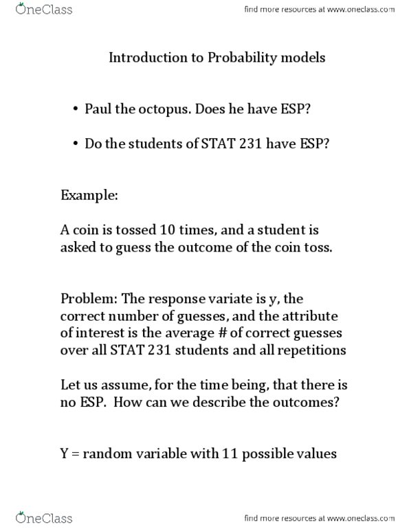 STAT231 Lecture Notes - Implementation Force, Standard Deviation, Poisson Distribution thumbnail