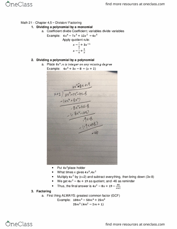 MATH 21 Lecture Notes - Lecture 3: Greatest Common Divisor, Quotient Rule thumbnail