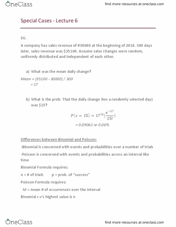 MATH 1P98 Lecture 6: Special Cases cover image