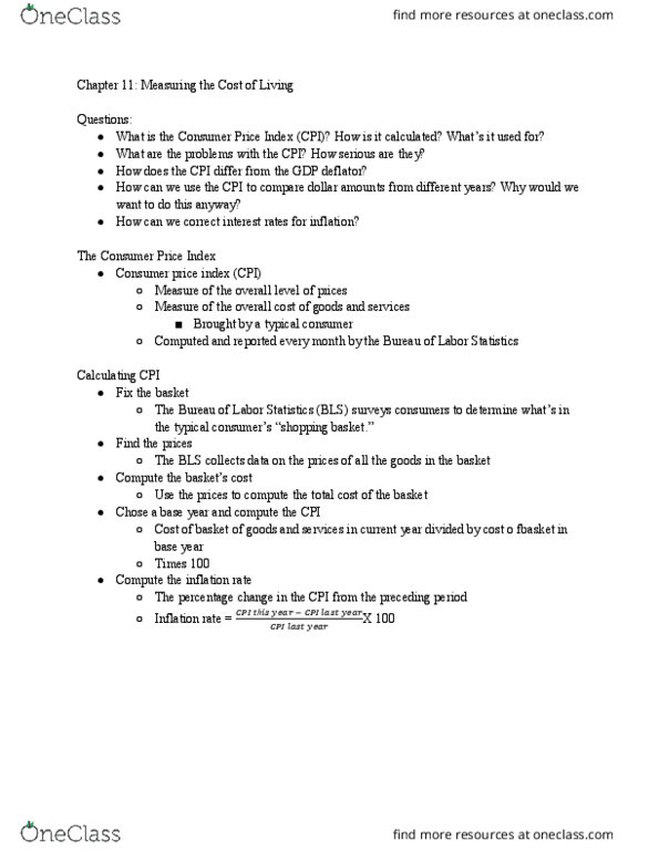 ECON 2105 Lecture Notes - Lecture 6: Gdp Deflator, Interest Rate, Capital Good thumbnail