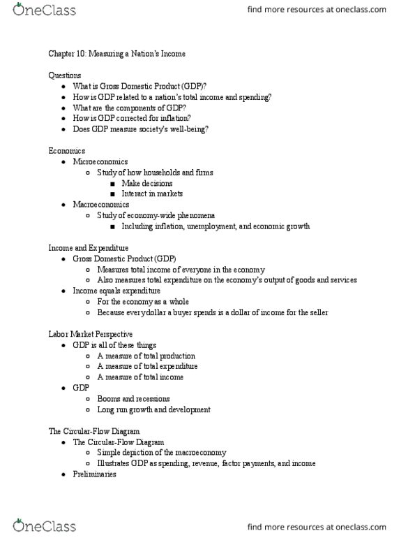 ECON 2105 Lecture Notes - Lecture 5: Dry Cleaning, Gdp Deflator thumbnail