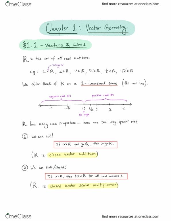 MATH106 Lecture Notes - Lecture 1: Scalar Multiplication, Irish Guards, Parametric Equation thumbnail