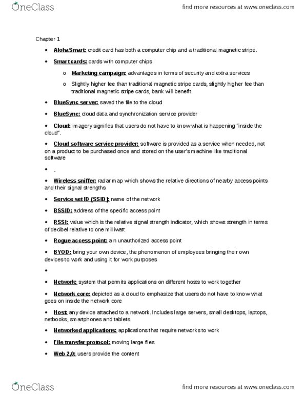 IST 233 Chapter Notes - Chapter 1: Realnetworks, Data-Rate Units, Darpa thumbnail