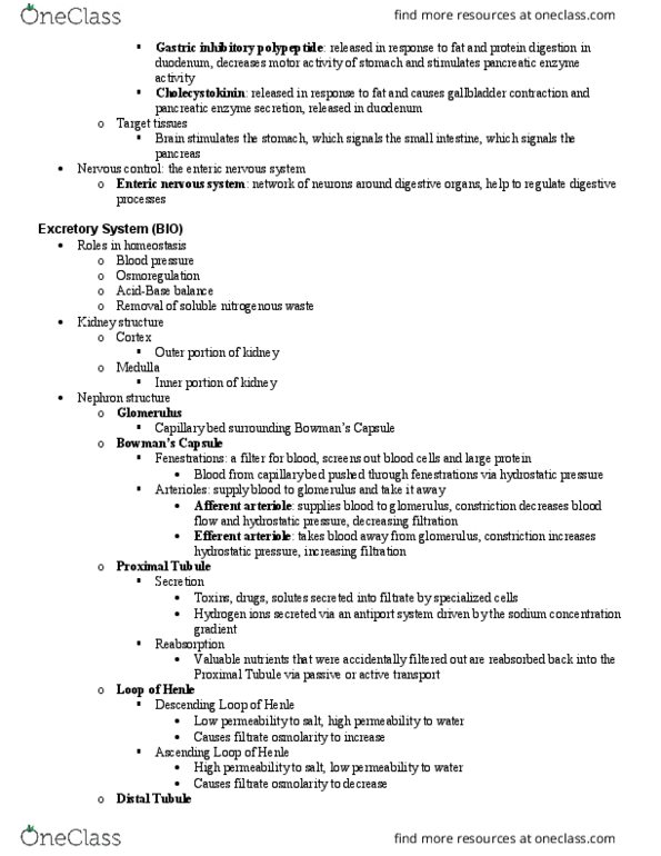 NPB 101 Lecture Notes - Lecture 24: Gastric Inhibitory Polypeptide, Enteric Nervous System, Efferent Arteriole thumbnail