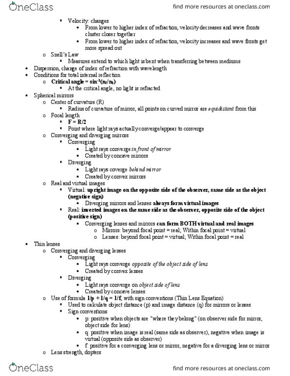 PHY 7B Lecture Notes - Lecture 2: Focal Length, Curved Mirror, Ciliary Muscle thumbnail