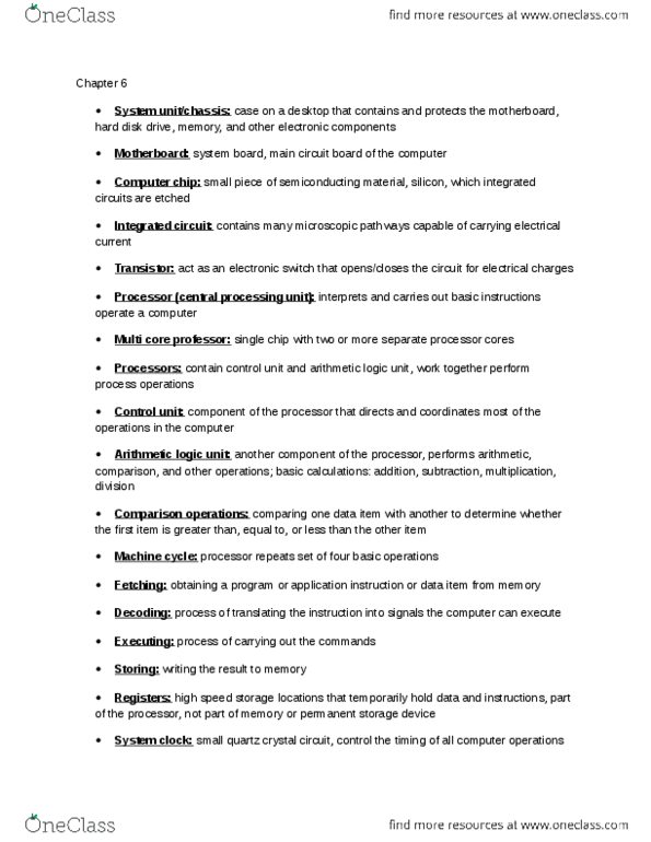 IST 195 Chapter Notes - Chapter 6: Microsecond, Dynamic Random-Access Memory, Superscalar Processor thumbnail